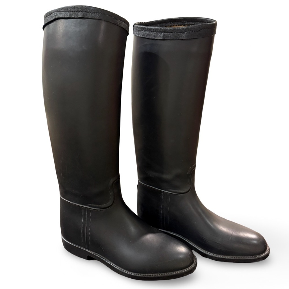 Aigle Black Tall Rain Boots EU 37 US 6.5–7 Small Calf Made in France